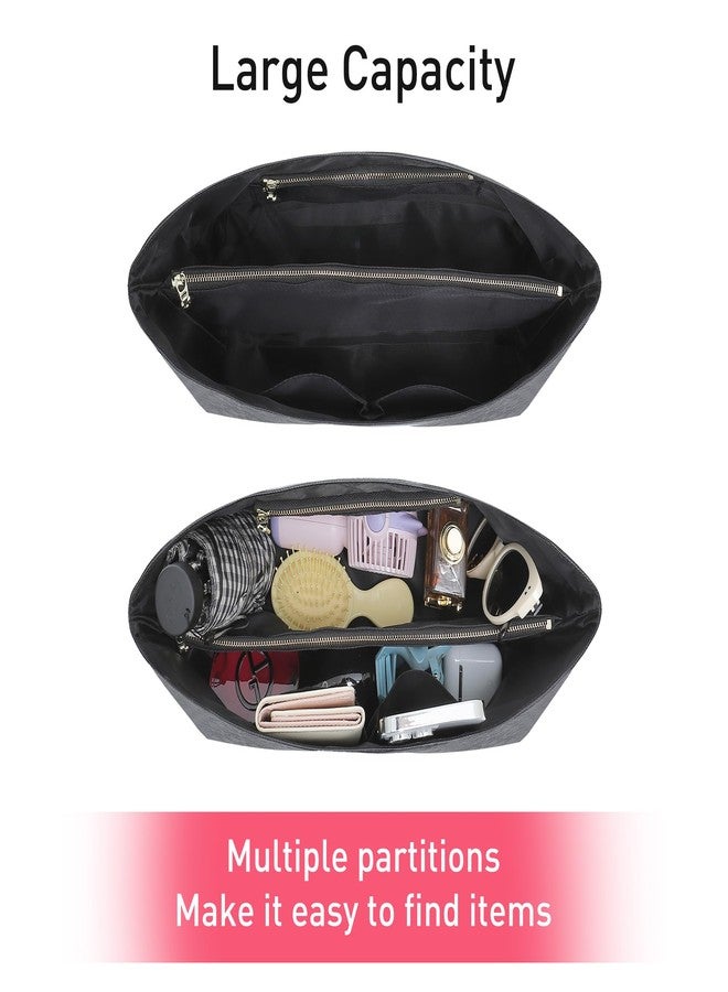 Doxo Purse Organizer Insert for Handbags Compatible with Speedy Neverfull City 30/33,Artois PM Tote bag(Large,Black) - Image 2